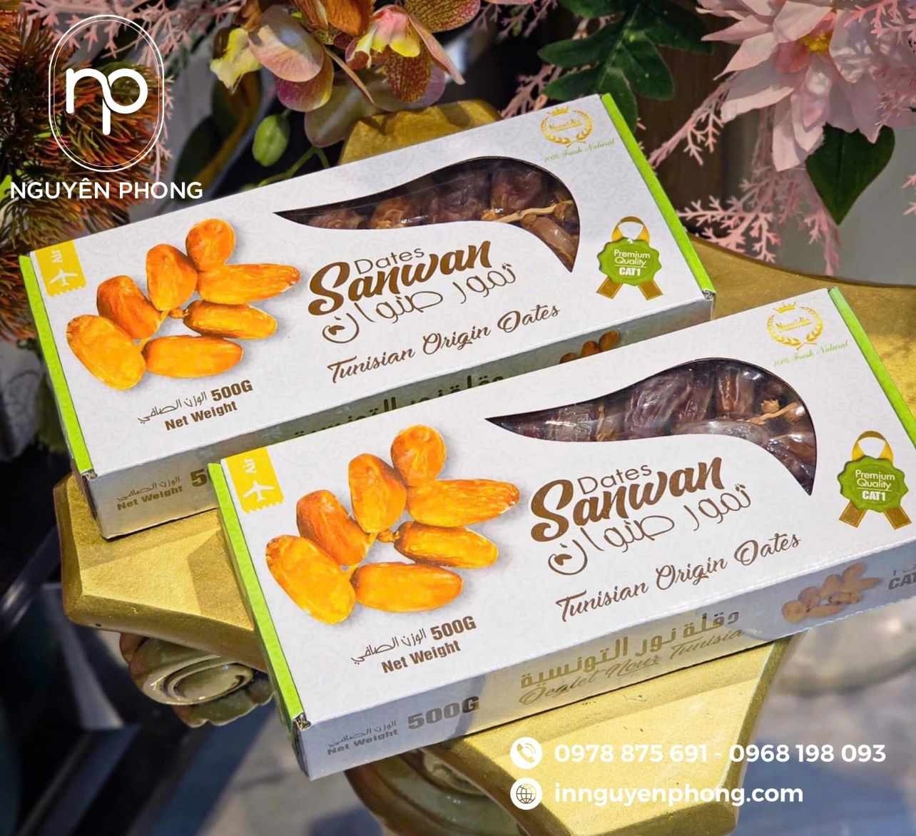 Mẫu in hộp đựng chà là cán màng cửa sổ mica 